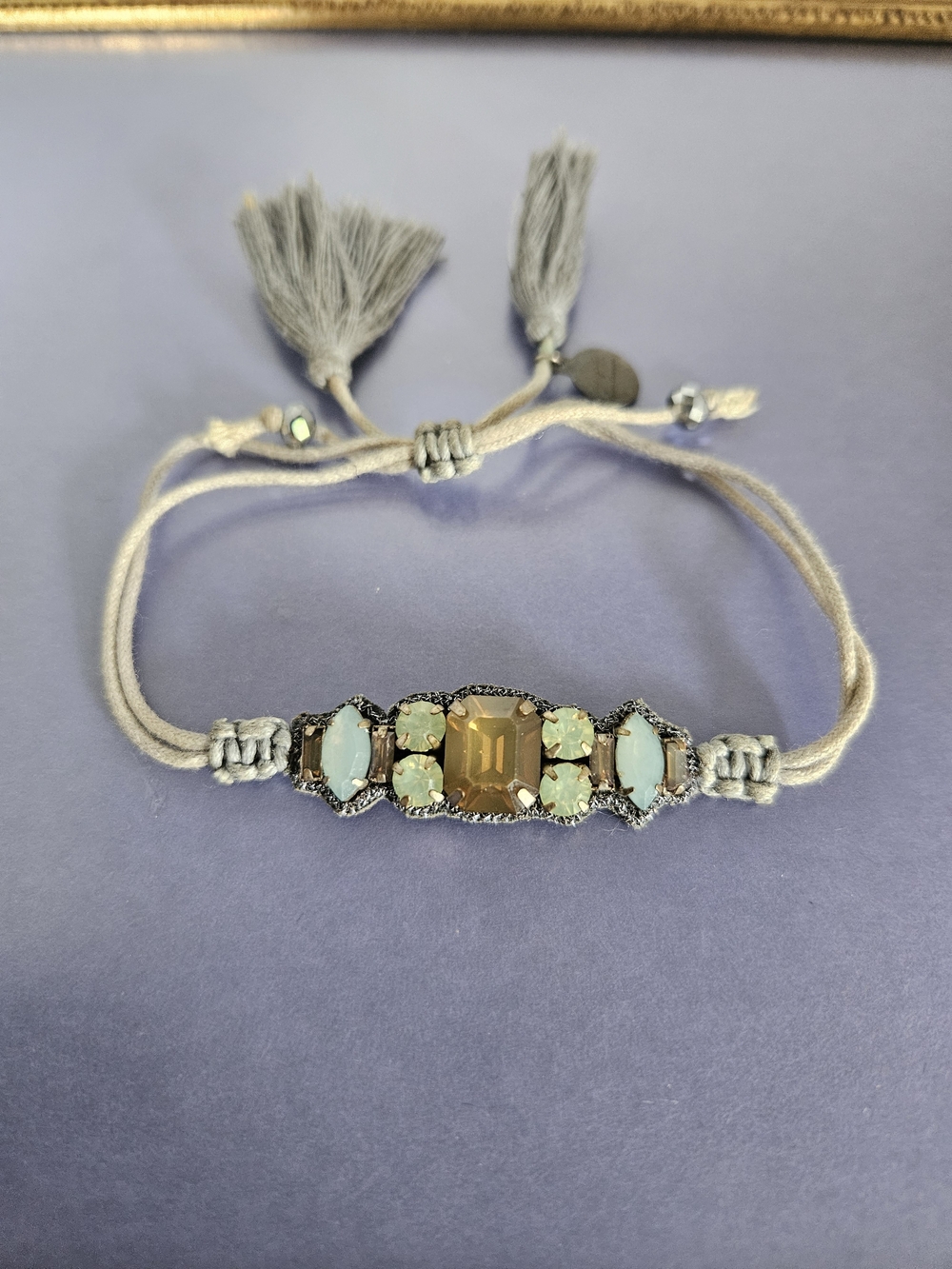 Deepa Gurnani Gray Beaded Crystal Accent Bracelet